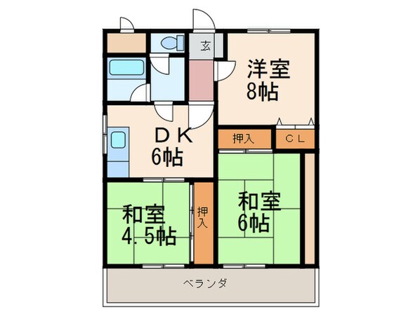 サンコスモス京良城の物件間取画像